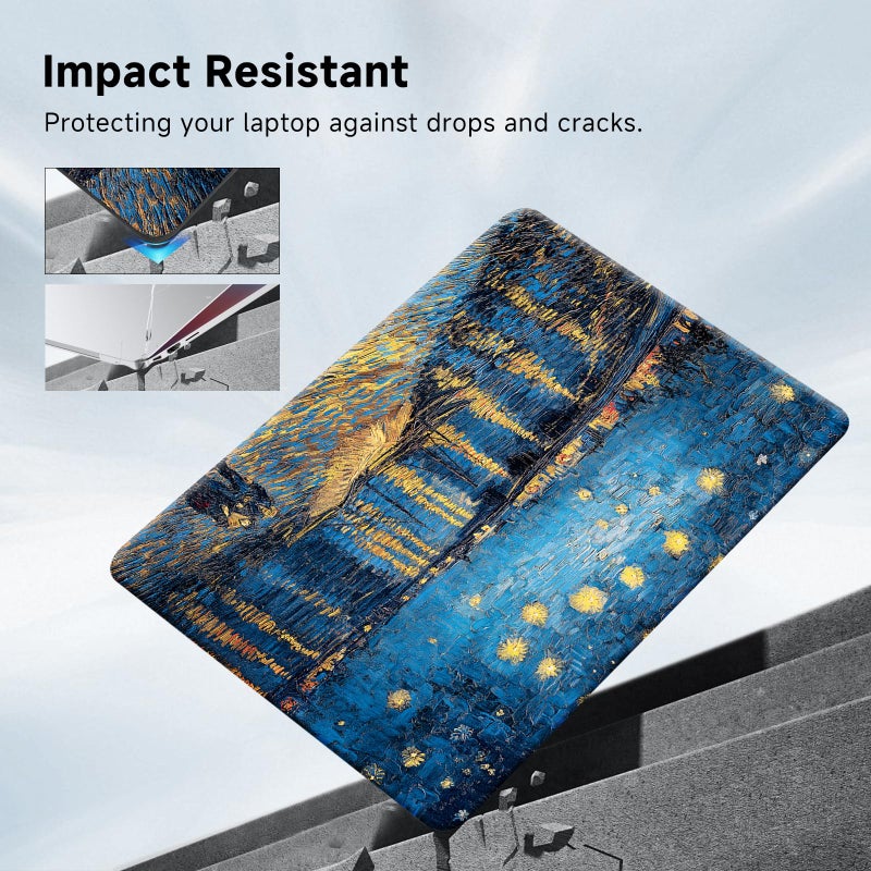 Funut Compatible with MacBook Air 13 inch Case 2021 2020 2019 2018 Model A2337 M1 A2179 A1932 Plastic Hard Shell Case Protective Cover for MacBook Air 13 with Touch ID, Starry Night - Image 4